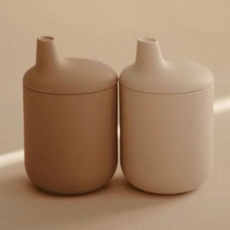 Mushie | Silicone Sippy Cup, Shifting Sand