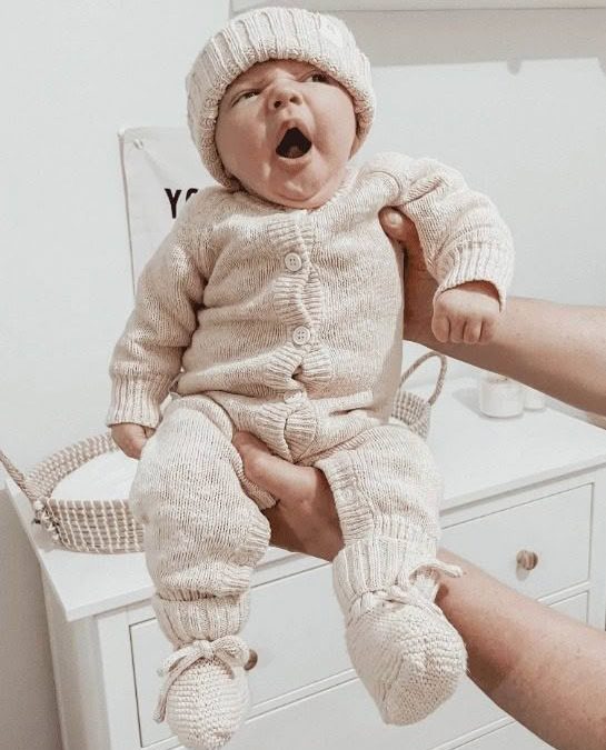 Ziggy Lou | Classic Knit Romper Textured, Shell - Image 2