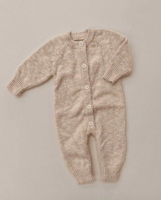 Ziggy Lou | Classic Knit Romper Textured, Shell - Image 3