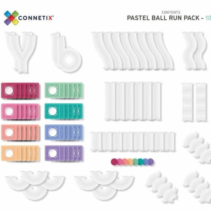 Connetix Magnetic Tiles | 106 Piece Pastel Ball Run Pack - Image 4