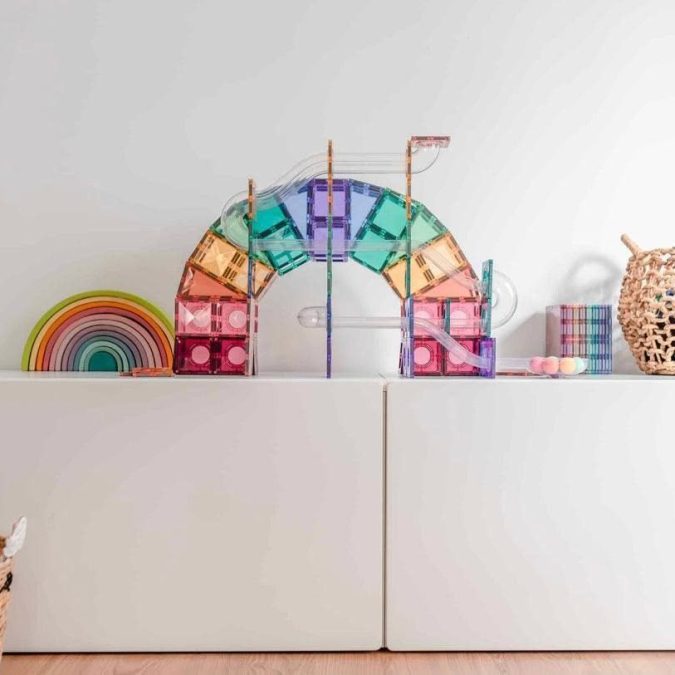Connetix Magnetic Tiles | 106 Piece Pastel Ball Run Pack - Image 6
