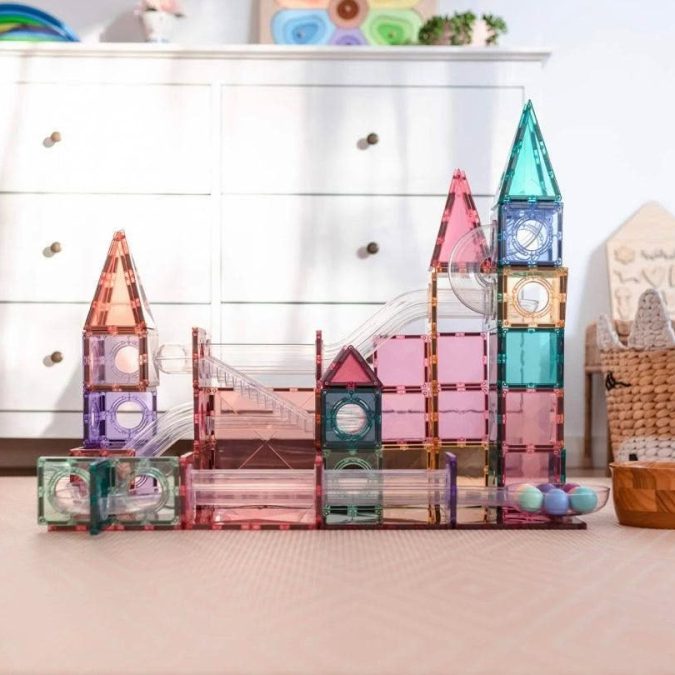 Connetix Magnetic Tiles | 106 Piece Pastel Ball Run Pack - Image 7