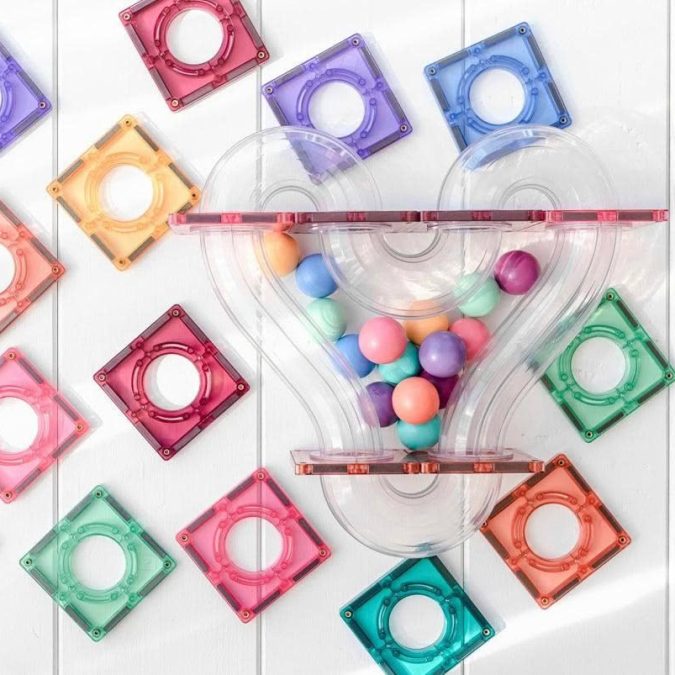 Connetix Magnetic Tiles | 106 Piece Pastel Ball Run Pack - Image 8