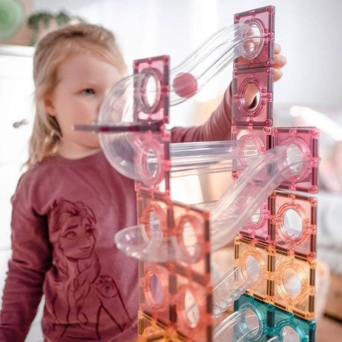 Connetix Magnetic Tiles | 106 Piece Pastel Ball Run Pack - Image 11