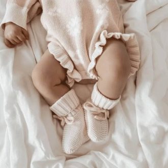 Ziggy Lou | Baby Booties, Cream & Nude