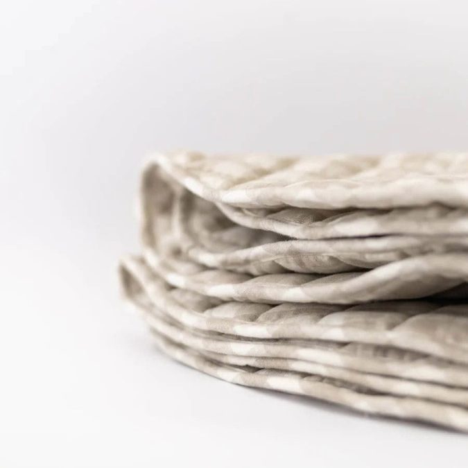 Home Lab | Linen Baby Playmat, Natural Gingham - Image 5