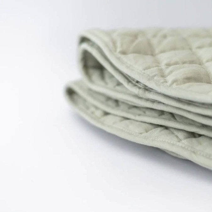 Home Lab | Linen Baby Playmat, Sage - Image 6