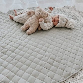Home Lab | Linen Baby Playmat, Sage