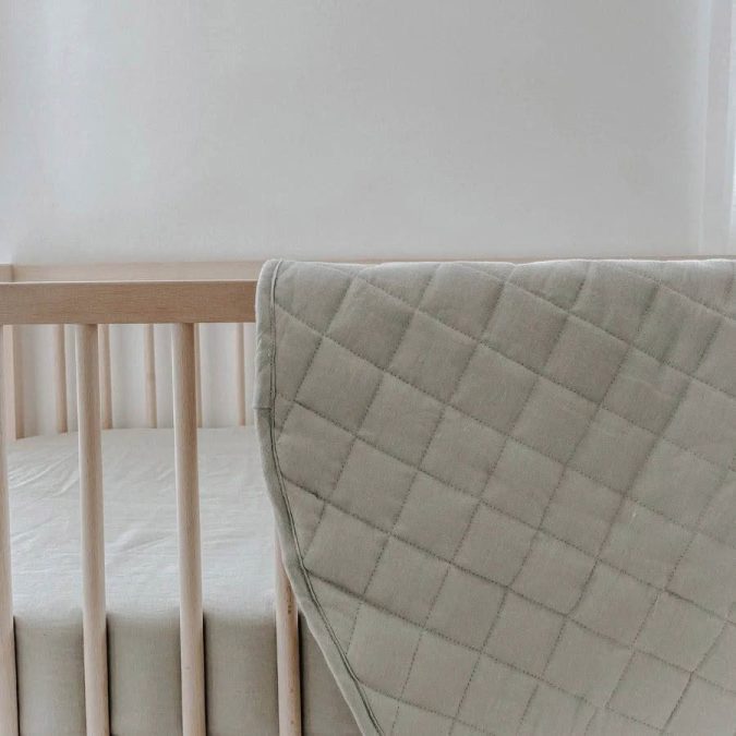 Home Lab | Linen Baby Playmat, Sage - Image 4