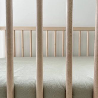 Home Lab | Linen Fitted Cot Sheet, Sage