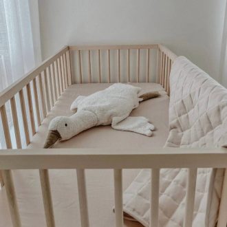 Home Lab | Linen Fitted Cot Sheet, Latte