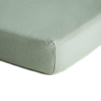 Mushie | Bassinet Sheet, Roman Green
