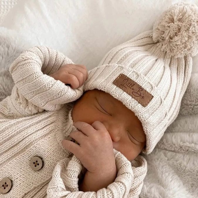 Little B's Nursery | Ribbed Baby Beanie, Honey Milk