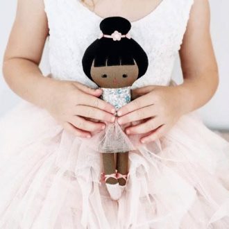 Alimrose | Baby Ballerina Doll, Blue Floral