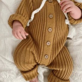 Little B's Nursery | Ribbed Romper, Mustard