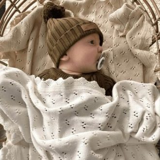 Little B's Nursery | Ribbed Baby Beanie, Olive