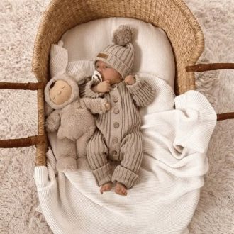 Little B's Nursery | Ribbed Baby Beanie, Oak