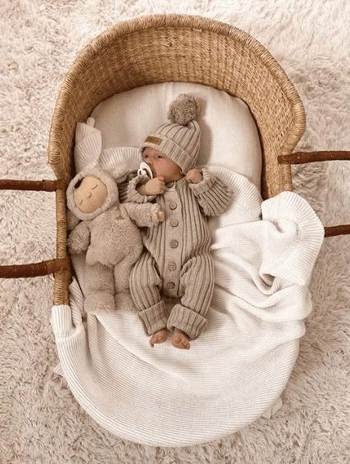 Little B's Nursery | Ribbed Baby Beanie, Oak - Image 2