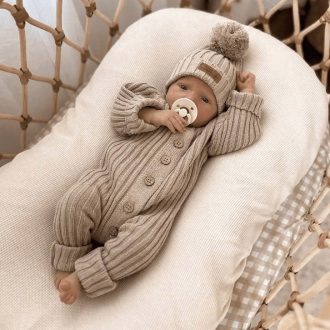 Little B's Nursery | Ribbed Baby Beanie, Oak