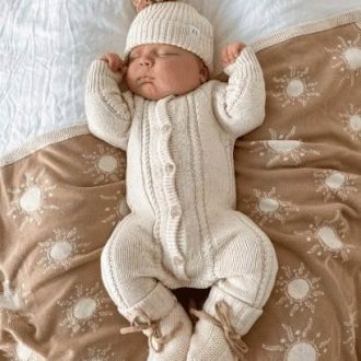 Ziggy Lou | Classic Knit Romper, Biscotti Fleck