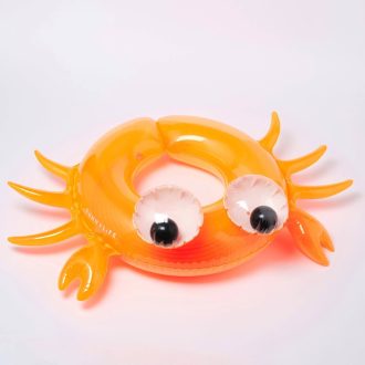 SUNNYLiFE | Kiddy Inflatable Pool Ring, Sonny the Sea Creature Neon Orange