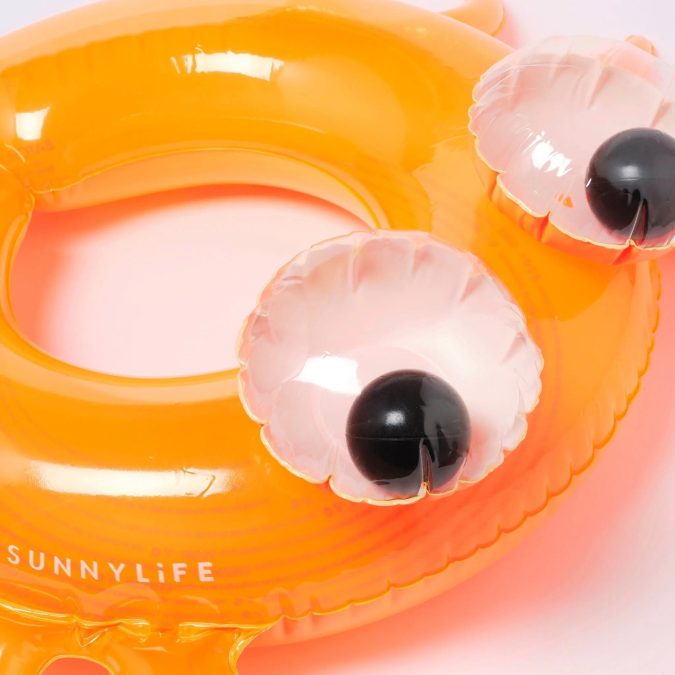 SUNNYLiFE | Kiddy Inflatable Pool Ring, Sonny the Sea Creature Neon Orange - Image 5