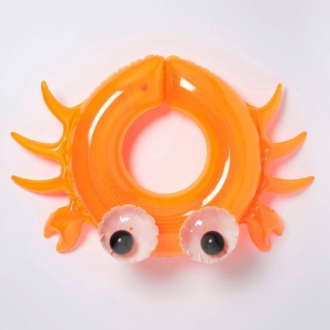 SUNNYLiFE | Kiddy Inflatable Pool Ring, Sonny the Sea Creature Neon Orange - Image 4