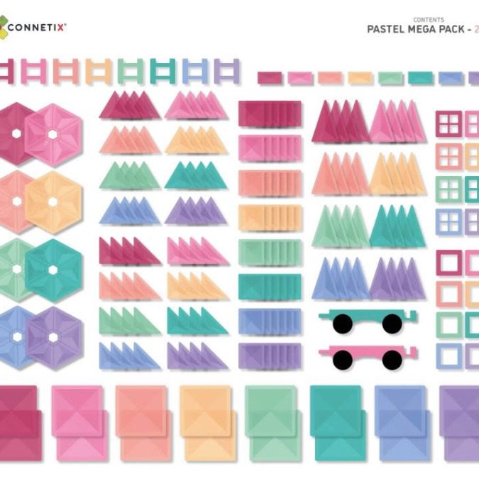 Connetix Magnetic Tiles | 202 Piece Pastel Mega Pack - Image 8
