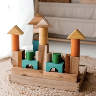 Qtoys | Natural Colour Wooden Blocks (34 piece)