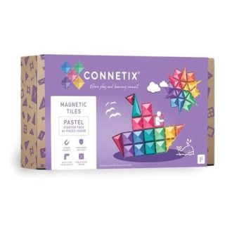 Connetix Magnetic Tiles | 64 Piece Pastel Starter Pack