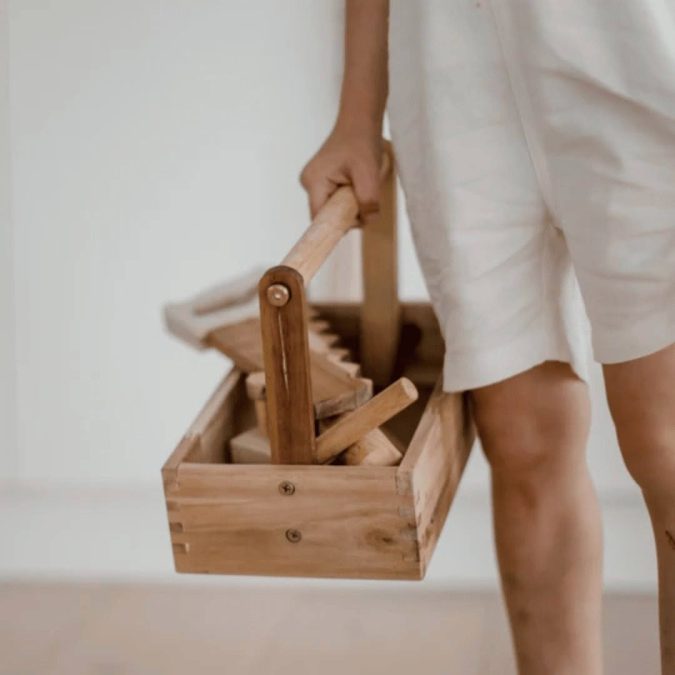 Qtoys | Natural Wooden Tool Set - Image 3