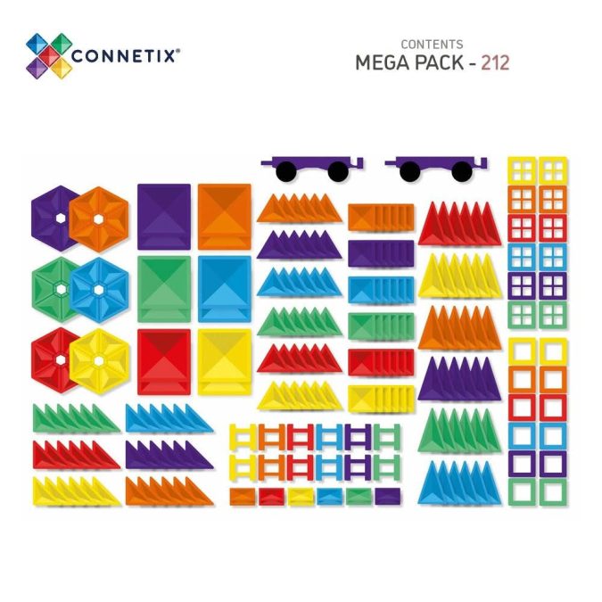 Connetix Magnetic Tiles | 212 Piece Rainbow Mega Pack - Image 3