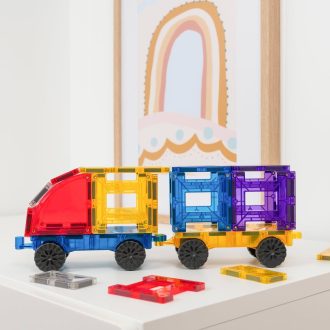 Connetix Magnetic Tiles | 2 Piece Rainbow Car Pack