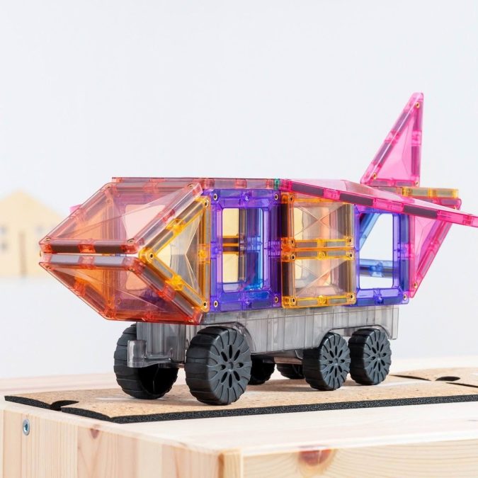 Connetix Magnetic Tiles | 50 Piece Pastel Transport Set - Image 3