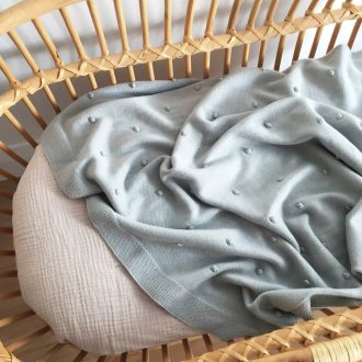 Over the Dandelions | Billie Organic Blanket, Sea