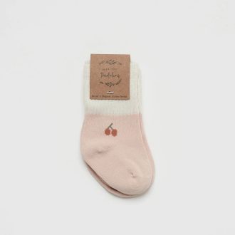 Over the Dandelions | Baby Socks, Cherry (2 Pack)