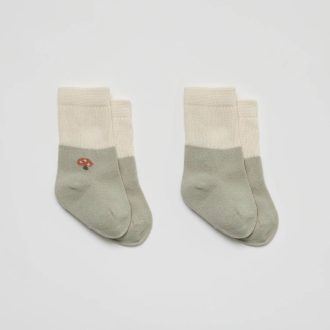 Over the Dandelions | Baby Socks, Mushroom (2 Pack)