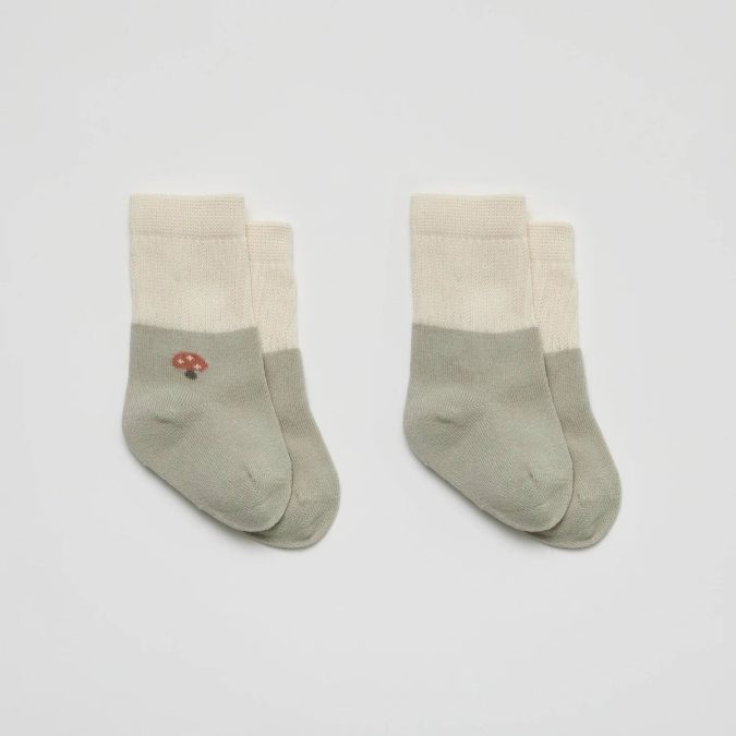 Over the Dandelions | Baby Socks, Mushroom (2 Pack)