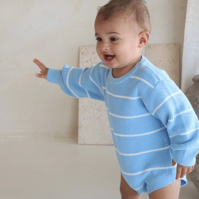 Ziggy Lou | Bubble Romper, River Stripe - Image 3