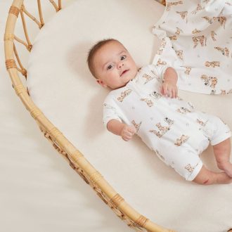 Aster & Oak | Zipped Romper, Teddy Picnic