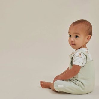 Aster & Oak | Chambray Overalls, Sage