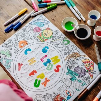 HeyDoodle | Reusable Sensory Mat, Alphabet Soup (Large)
