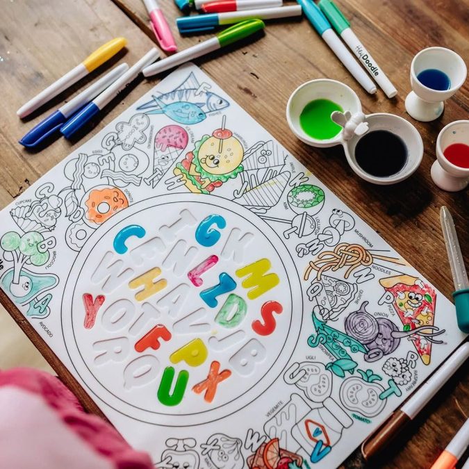 HeyDoodle | Reusable Sensory Mat, Alphabet Soup (Large) - Image 2