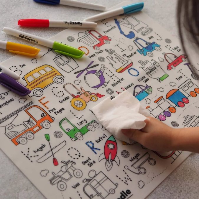 HeyDoodle | Reusable Colouring Mat, Toot Toot Honk (Large) - Image 5