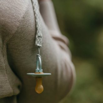 BIBS | Pacifier Clip, Sand & Ivory