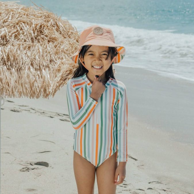 CRYWOLF | Long Sleeve Swimsuit, Summer Stripe - Image 3