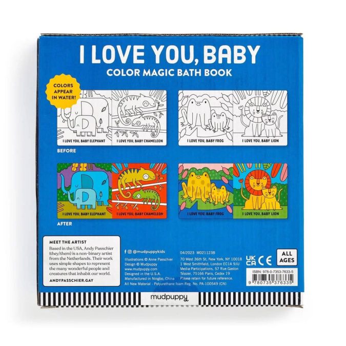 Mudpuppy | Colour Magic Bath Book, I Love You Baby - Image 6