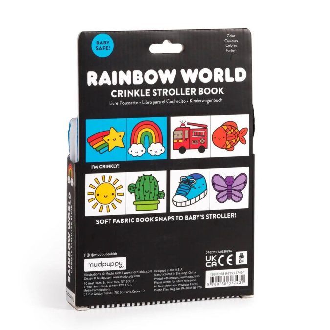 Mudpuppy | Crinkle Stroller Book, Rainbow World - Image 6