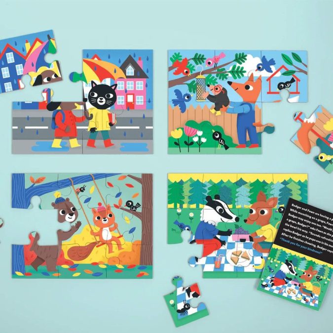 Mudpuppy | 4-in-a-Box Puzzle Set, Kindness - Image 3