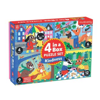 Mudpuppy | 4-in-a-Box Puzzle Set, Kindness
